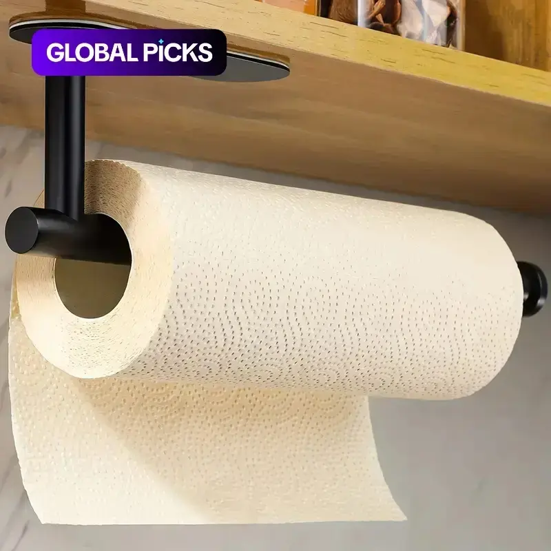 Space Organizer, Bathroom Space Saver, Bathroom Organizer Accessories, Wall-mounted Punch-free Paper Towel Holder, Tissue Dispenser, Space-saving Kitchen Organizer, Stainless Steel Roll Paper Holder, Bathroom Accessory