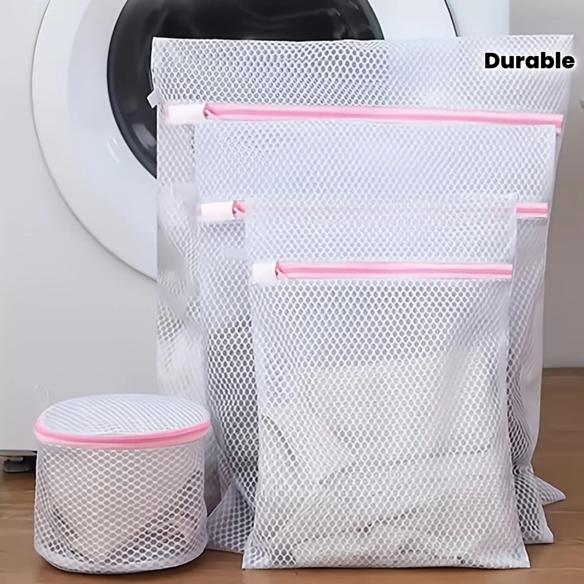 3pcs Washable Fabric Mesh Laundry Bags Set - Zippered Bags for Delicate Clothing, Laundry Use, Compatible with Washing Machines