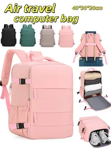 Return-To-School Student Travel Backpack, Carry-On Size, Airplane Backpack, Women's Business Luggage, Men's Casual Large Capacity, Oxford Fabric, Solid Pattern