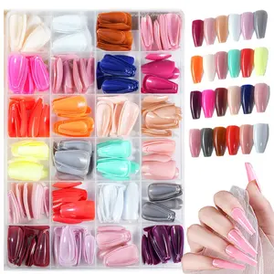 576 Ballet Medium False Nails, Press on Nail, Solid Color Nail Art Set, Full Coverage, Easy to Use, Ideal for Salon Art, Perfect for Women's Manicures