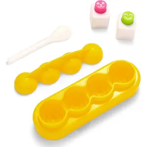 spherical rice ball mold diy bento sushi tool set with rice spoon 2 smiley face seaweed laver kitchen embossing mold