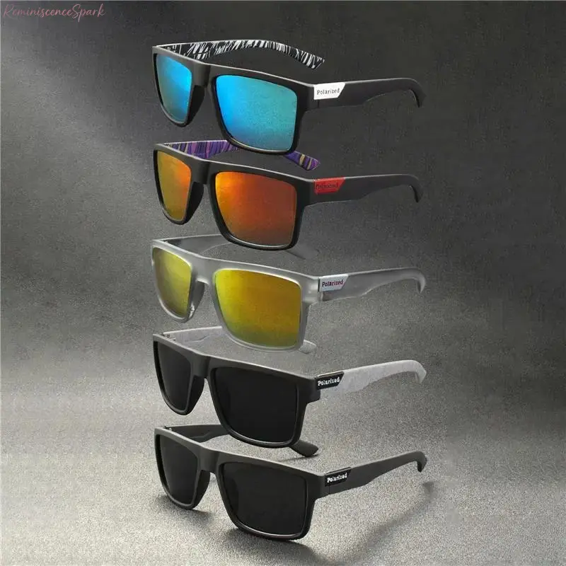 Unisex Square Frame Polarized Sunglasses, UV400 Shield, Anti-Glare Mirrored Lenses, Lightweight Durable Sports Eyewear for Driving, Cycling