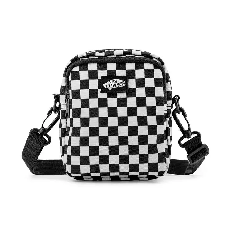 Vans Checkerboard Polyester Crossbody Bag for Men and Women – Black and White