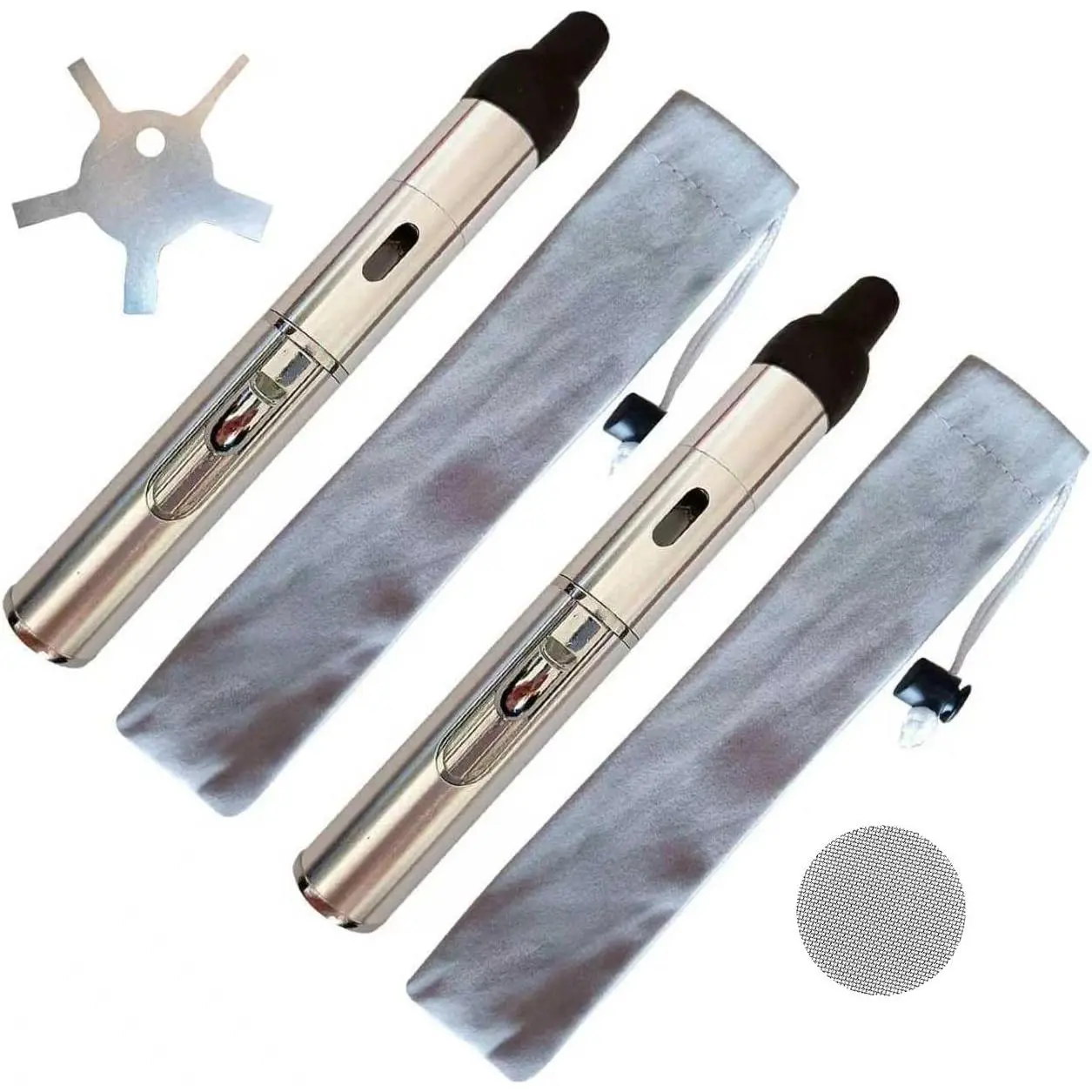Lighter,Multifunctional  Tube-in Detachable Lighter,,Indoor,Camping,Candle,Birthday,Silver(2PCS)