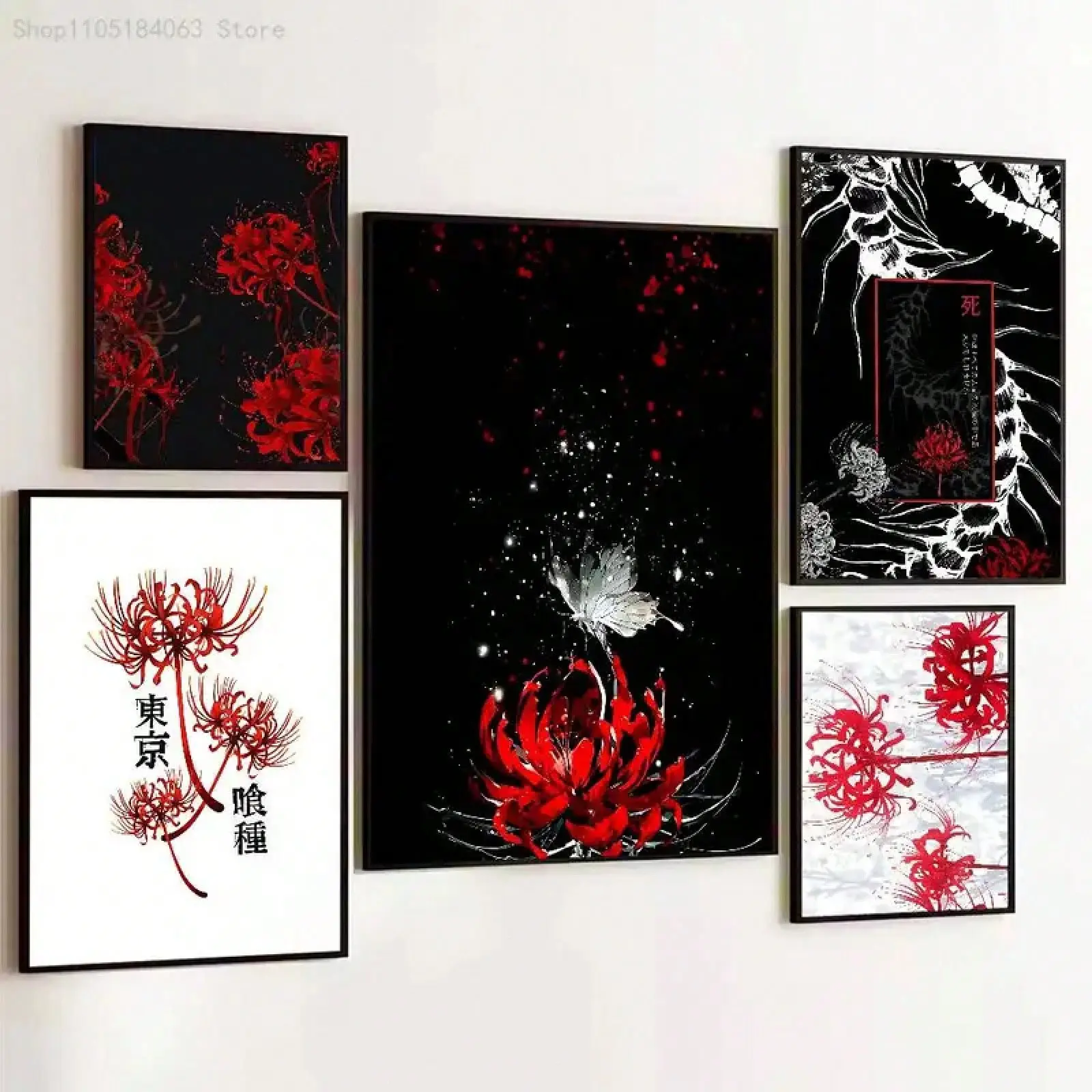 Japan T-Tokyo Red Spider Lily G-Ghoul Poster Prints Wall Art Picture Painting Gift Living Room Restaurant Bar Large