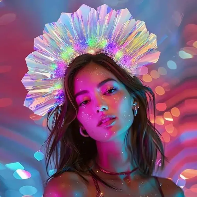 1pc Laser Light-Up Headband, Halloween Party Photo Props, Stage Performance Decor, Glowing Hairband for Events and Parties