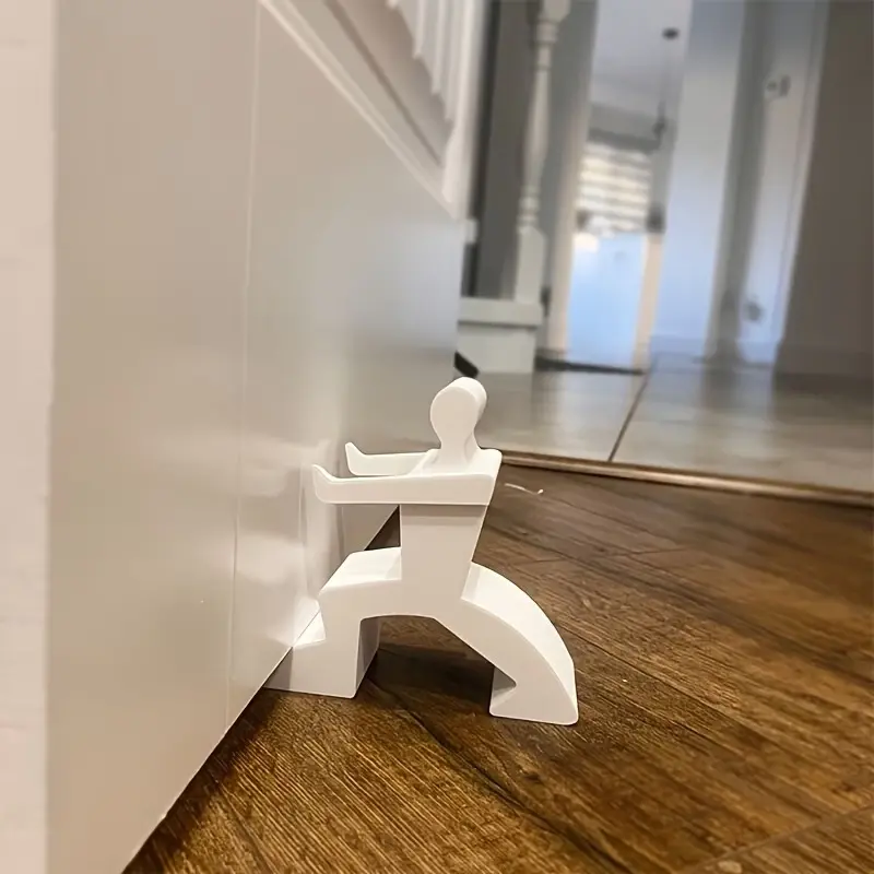 Cute 3D Printed Little Man Door Stopper Statue, Non-Slip Decorative Door Holder Door Block Door Stop for Household Entrance