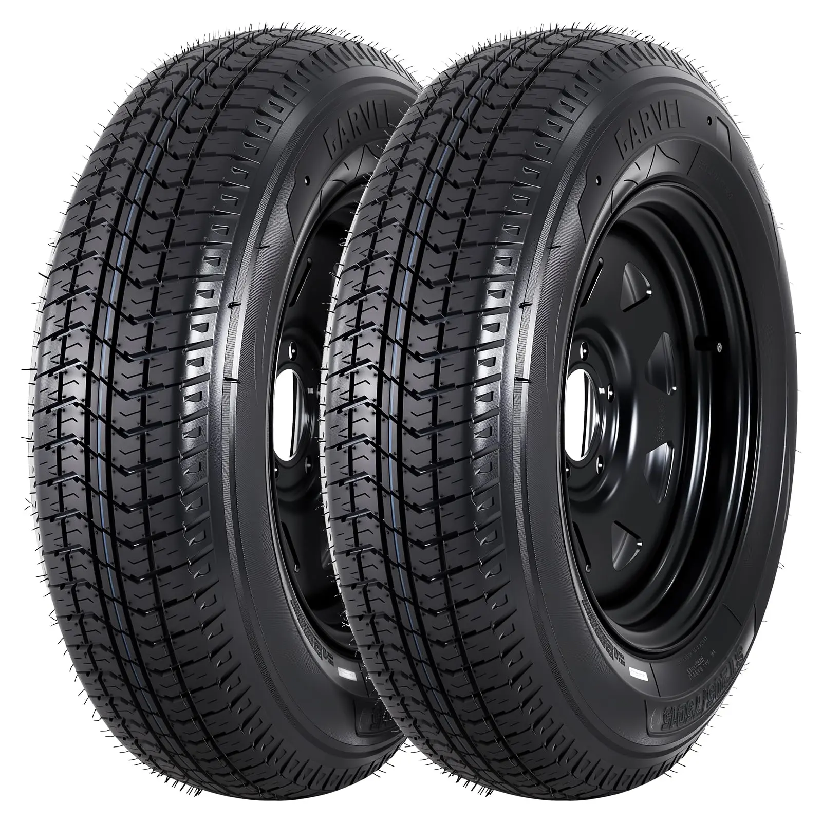 Garvee 2-Pack Trailer Tire On Rim ST205/75D15 Trailer Tires Garvee 2-Pack Trailer Tire On Rim ST205/75D15 Trailer Tires