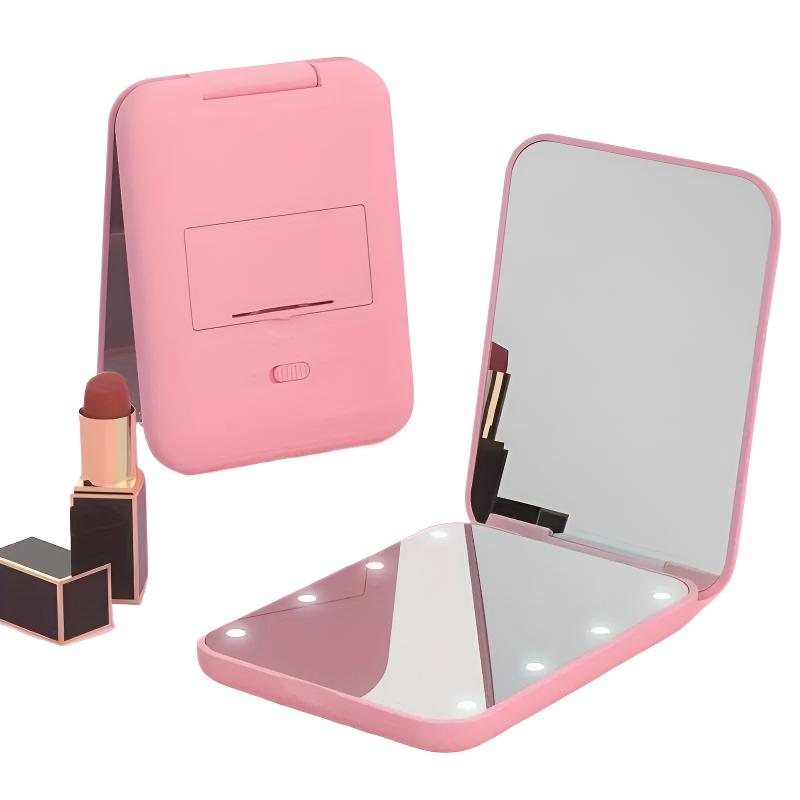 Handbag Makeup Mirror, Travel Hand Mirrors: 1x/3x Magnification, LED Lighted, Pocket-Sized for Women & Girls, Travel-Friendly (Great for Christmas & Thanksgiving Gifts)