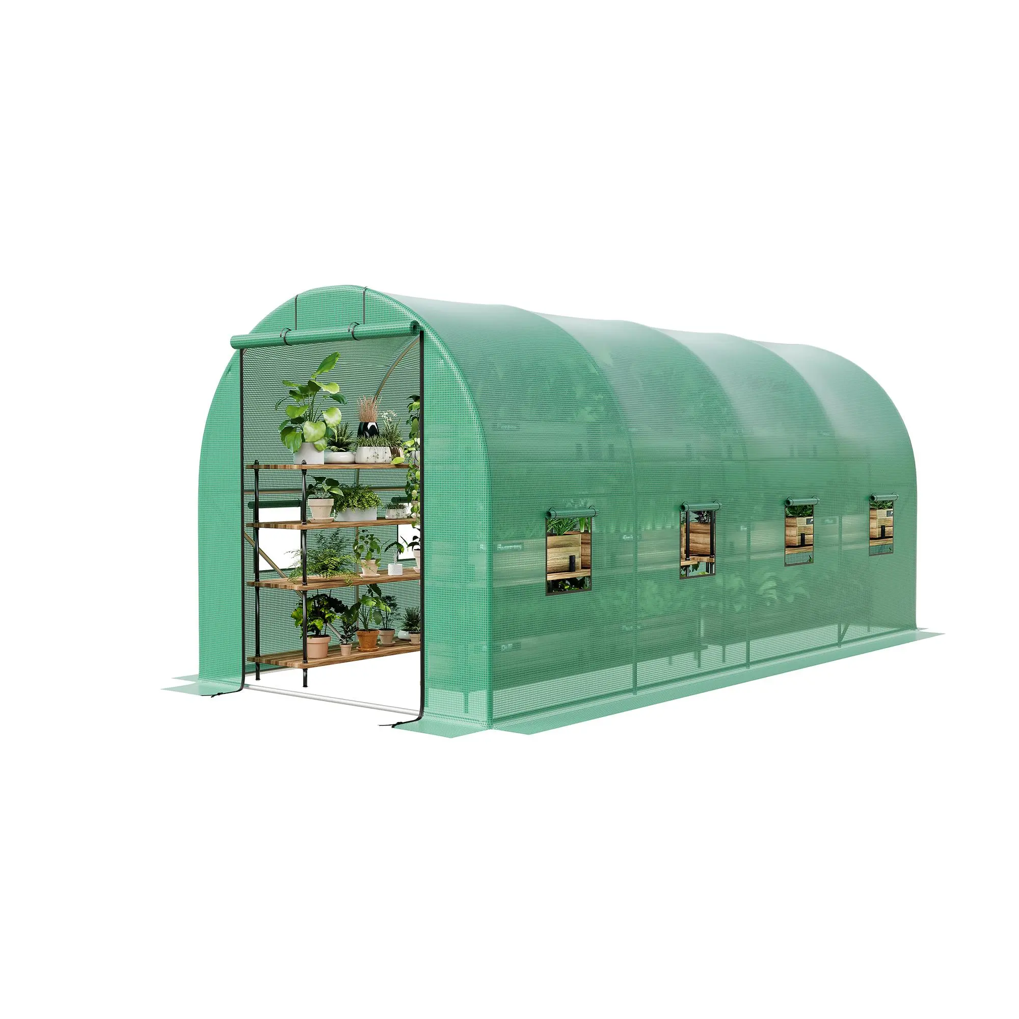 Outdoor Walk-In Greenhouse Kit with Windows,Garden Tunnel Greenhouse for Backyard, Patio, and Outdoor Plant