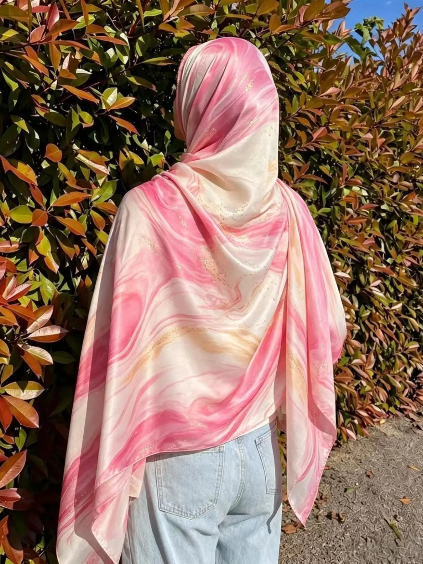 High-End Liquid Jersey Summer Scarf, Watercolor Print Sun Protection, Soft and Breathable, Elastic and Versatile, Women's Fashion Accessory