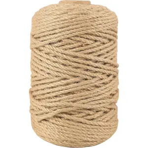 5mm  Jute Rope, 328Feet Heavy Duty Thick Jute Twine, Twine String for Artworks,  , DIY Crafting,Gardening,Bundling,Camping, Wrapping, Decoration (5MMx328Ft/100M)