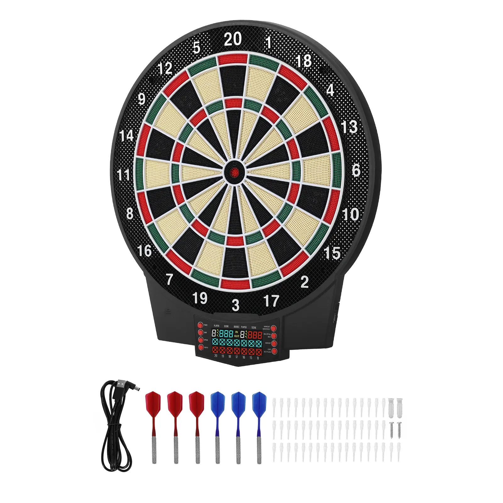 Electronic Dart Board, Target Dartboard with Games + Variations for Up to Players, 5V / 1A Current, 5V / 1A Voltage, Reduced Bounce-Outs, For Home Party Game Room