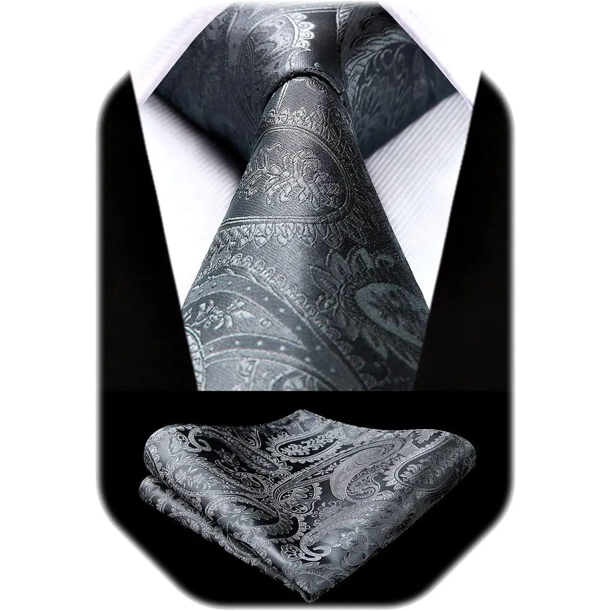 Paisley Ties for Men Solid Tie Handkerchief Floral Men's Necktie & Pocket Square Set Wedding Classic Mens Ties
