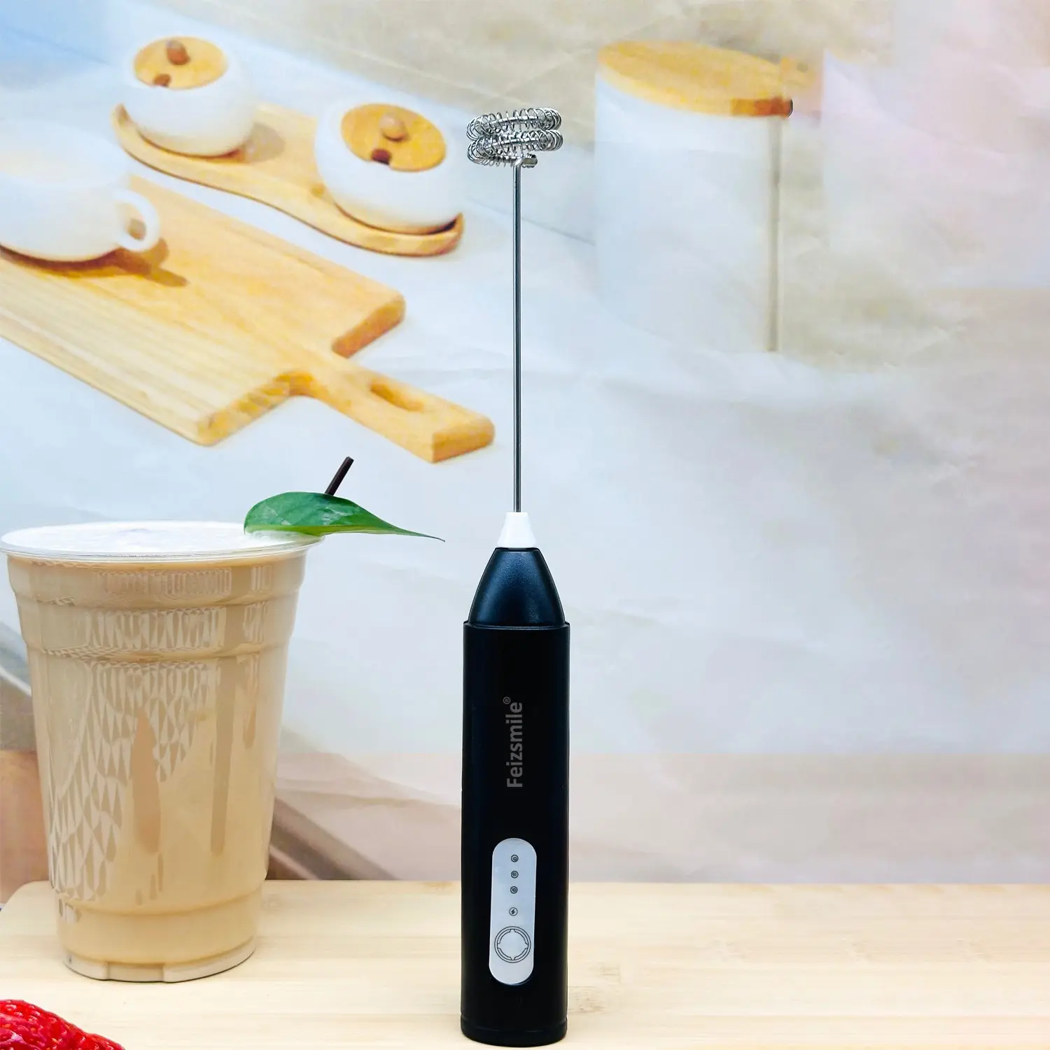 USB Rechargeable Coffee Frother, Cordless Milk Frother, 1 Count Handheld Electric Milk Frother, Drink Mixer for Coffee, Milk, Lattes, Cappuccino, Frappe, Matcha, Hot Chocolate, Coffee Equipment