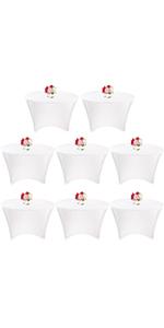 8 Pack 5FT Round Spandex Tablecloth 60" Black Table Cover, Round Table Cloth Washable Wrinkle Resistant Fitted Stretch Table Cover for Wedding Birthday Banquet Bar Events