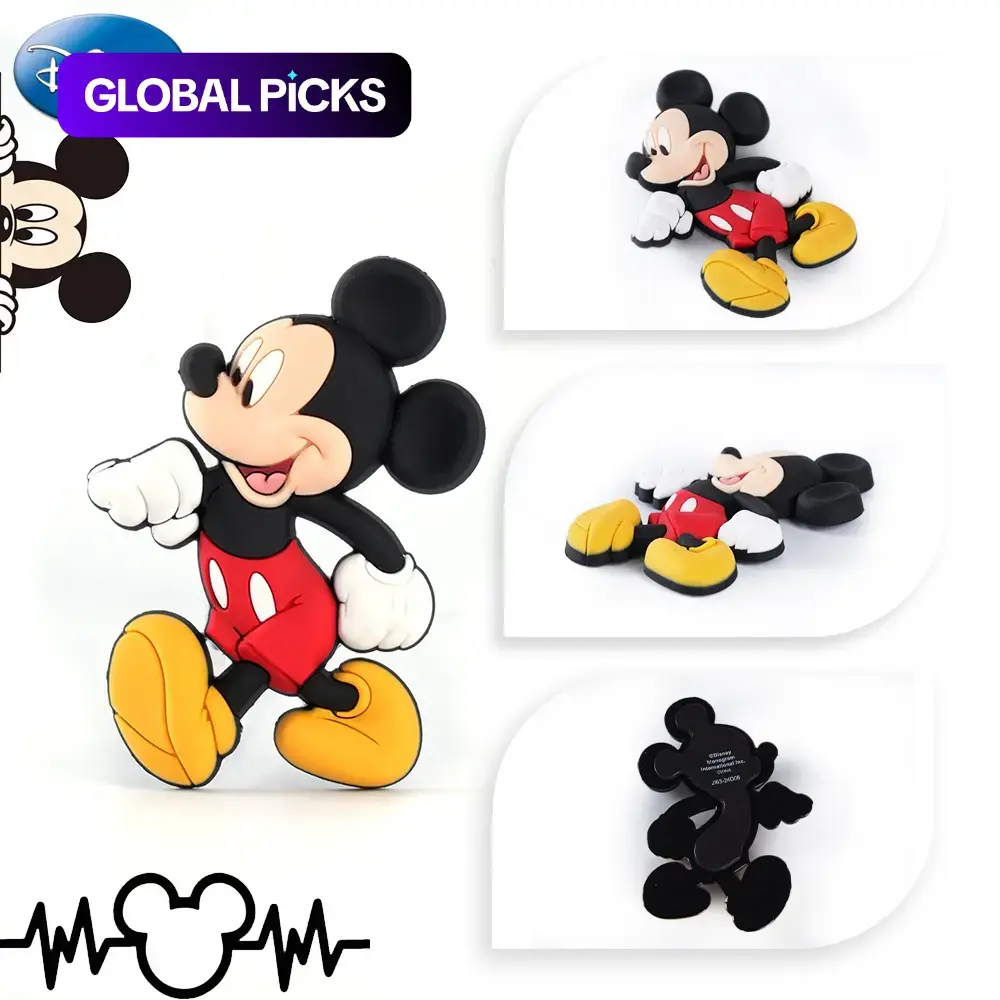 1PC Disney Officially Licensed Mickey Mouse 3D Figural Refrigerator Magnet Fridge Magnet Magnetic Soft Touch PVC Material Cartoon Cute Character Decorative Home Decor for Christmas Valentine New Year Gifts #GLOBAL PICKS