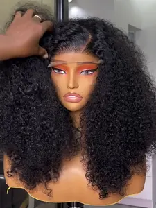 13x4x1 180 Density 26 Inch Long Curly Wig, Kinky Curl Wig, Soft Breathable Baby Pre-Styled, Heat Resistant Natural Hairline, Daily Wear Synthetic Fiber