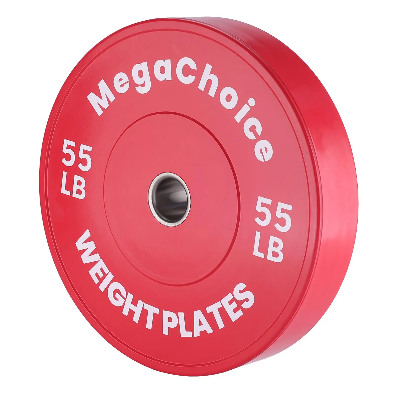 Colored Rubber Bumper Plates, Single High-Density Steel Core Weight Plate with 2-Inch Center for Pro Strength Training & Home Gyms (1.25-55 lbs), Weights