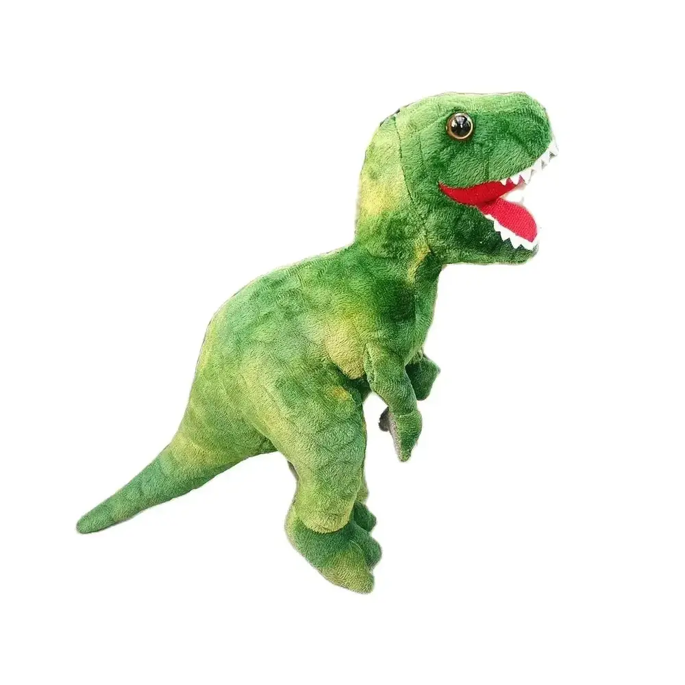 28CM Green Tyrannosaurus Rex Plush Toy, Soft Stuffed Simulation Dinosaur Doll, Cute Animal Plushie, Birthday Holiday Gift for Kids Children