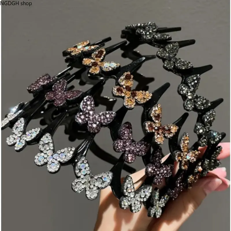 Trendy Butterfly Hairpin with Crystal Rhinestones, Shiny Clip-On Accessory for Women/Girls, Suitable for Daily and Party Wear, Daily Wear