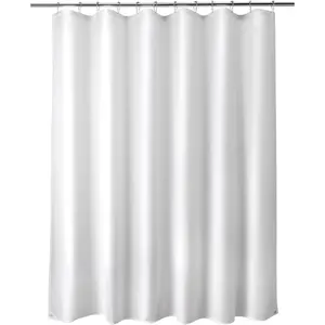 Waterproof Fabric Shower Curtain Liner Washable, Cloth Shower Liner with Magnets, White Shower Liner Soft Fabric, Lightweight Shower Curtain Liner, 70x72 Inches