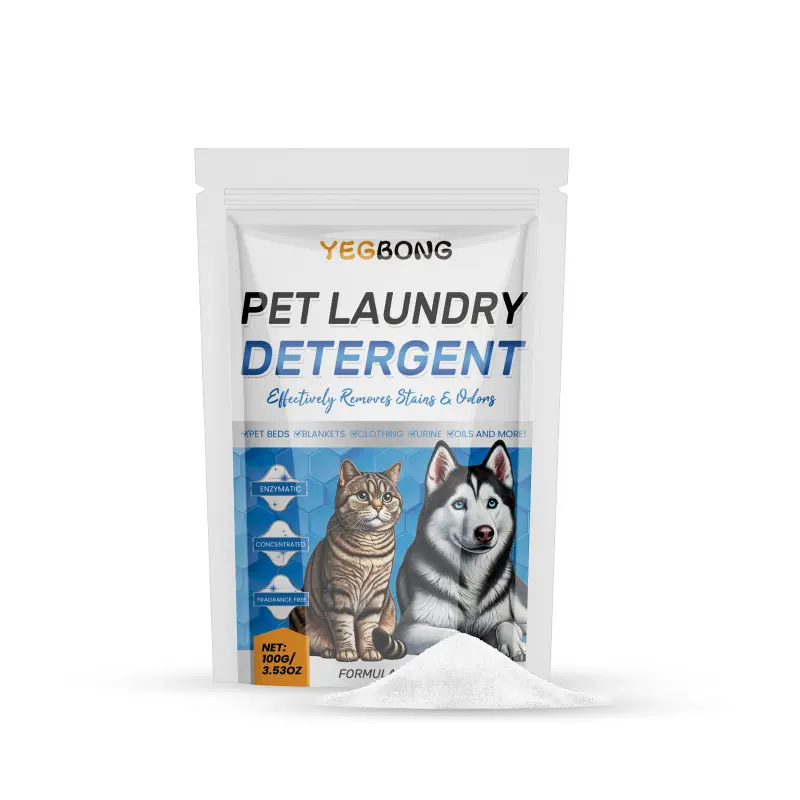 Pet Laundry Detergent Powder – Removes Pet Odors, Urine Stains & Dirt, Safe for Pet Beds, Blankets & Clothing, 100g