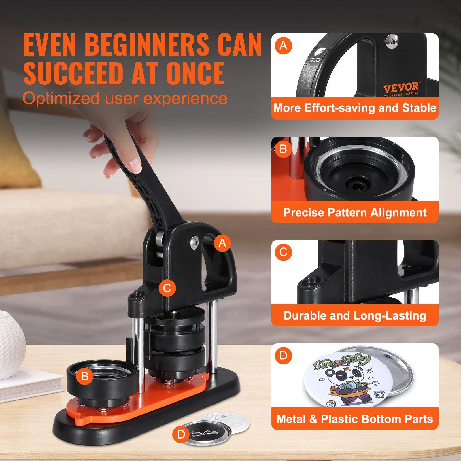 VEVOR Button Maker Machine, 2.28 inch/58mm Pin Maker with 100pcs Button Parts, Ergonomic Arc Handle Punch Press Kit, Button Maker with Panda Magic Book, For Children DIY Gifts and Christmas VEVOR Button Maker Machine, 2.28 inch/58mm Pin Maker with 100pcs Button Parts, Ergonomic Arc Handle Punch Press Kit, Button Maker with Panda Magic Book, For Children DIY Gifts and Christmas