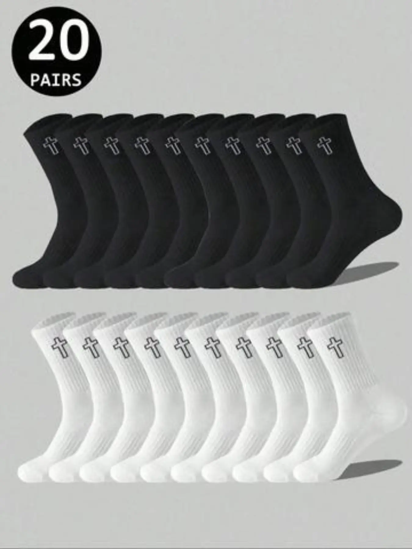 Men's Casual Crew Socks, Breathable Sweat-Absorbing Anti-Odor Design, Available in &, Ideal for Daily Wear