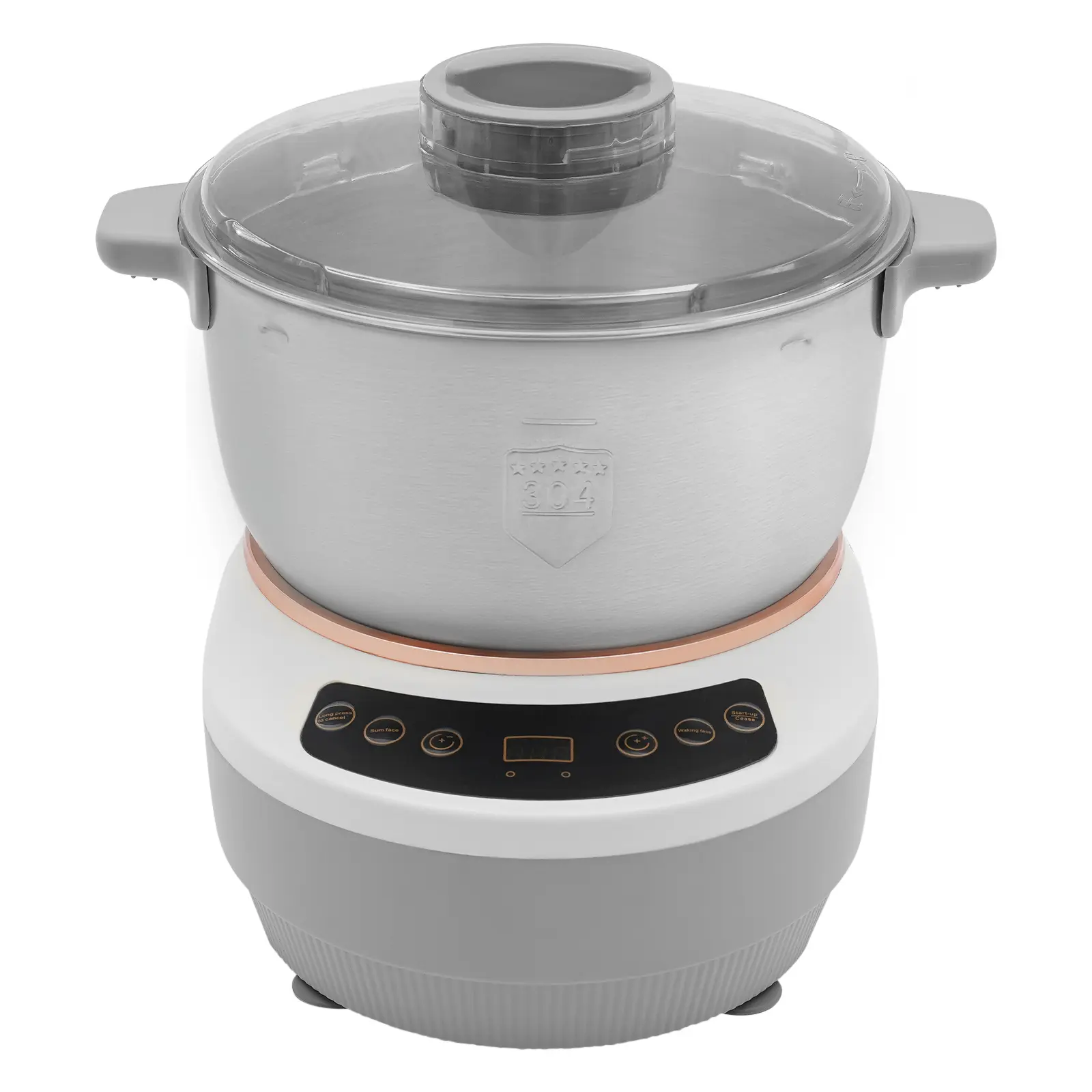 304 Stainless Steel Modern Automatic Dough Kneading Machine Appliance - 110V US Plug, 5L, 29x24x30 cm, Digital Screen, Touch Control, Single Unit Kitchen Accessories for Home&Shop Kitchenware Use