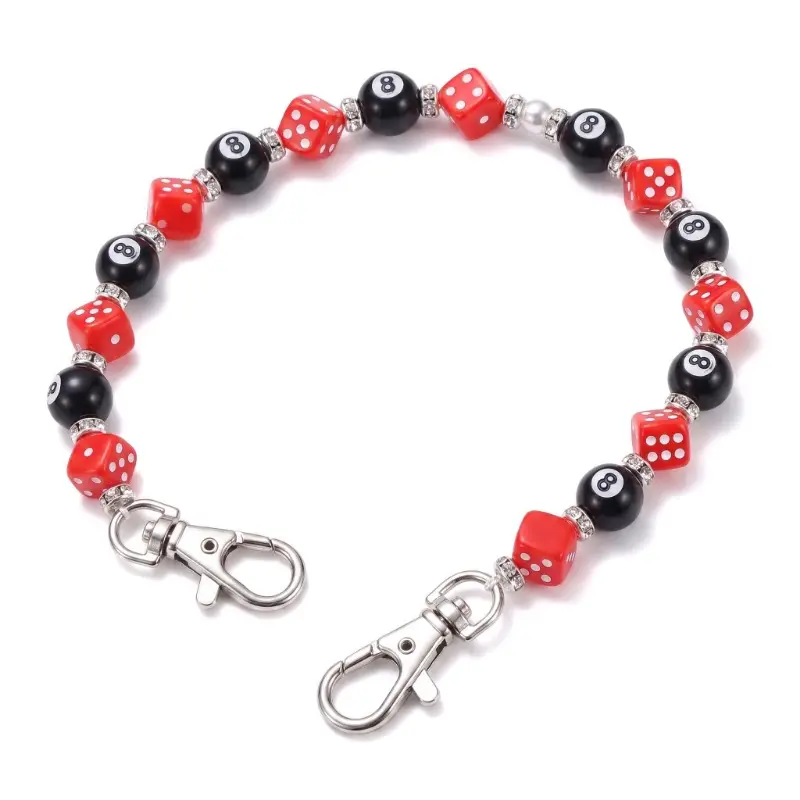 Unisex Punk Waist Chain with Dice Charm, Adjustable Zinc Alloy Hip Hop Accessory with Lobster Clasp for Jeans & Streetwear Looks, Belly Chain Waist, All-Seasons
