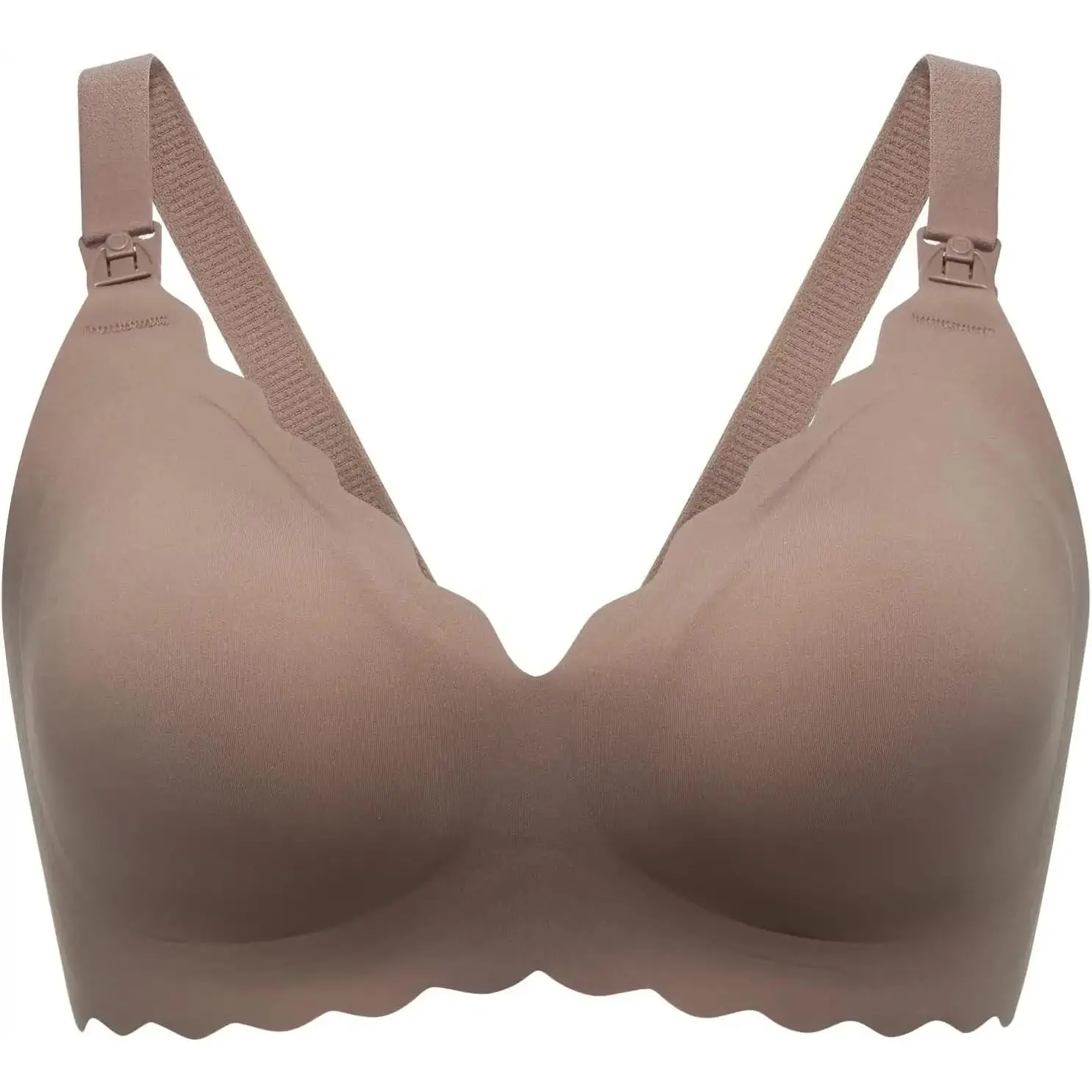 Nursing Bra for Pregnant Women Seamless Wirefree Classic Jelly Strip Support Maternity Bra with Adjustable Straps and Easy Breastfeeding Clasps