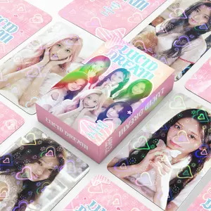60Pcs Heart Shaped Holographic Lomo Cards IVE New Album LUCID DREAM Rainbow Laser Flash Concept Photocards Kpop Idol Collectible Postcards Decorative Cards for Journal Card Binder Fans Gift