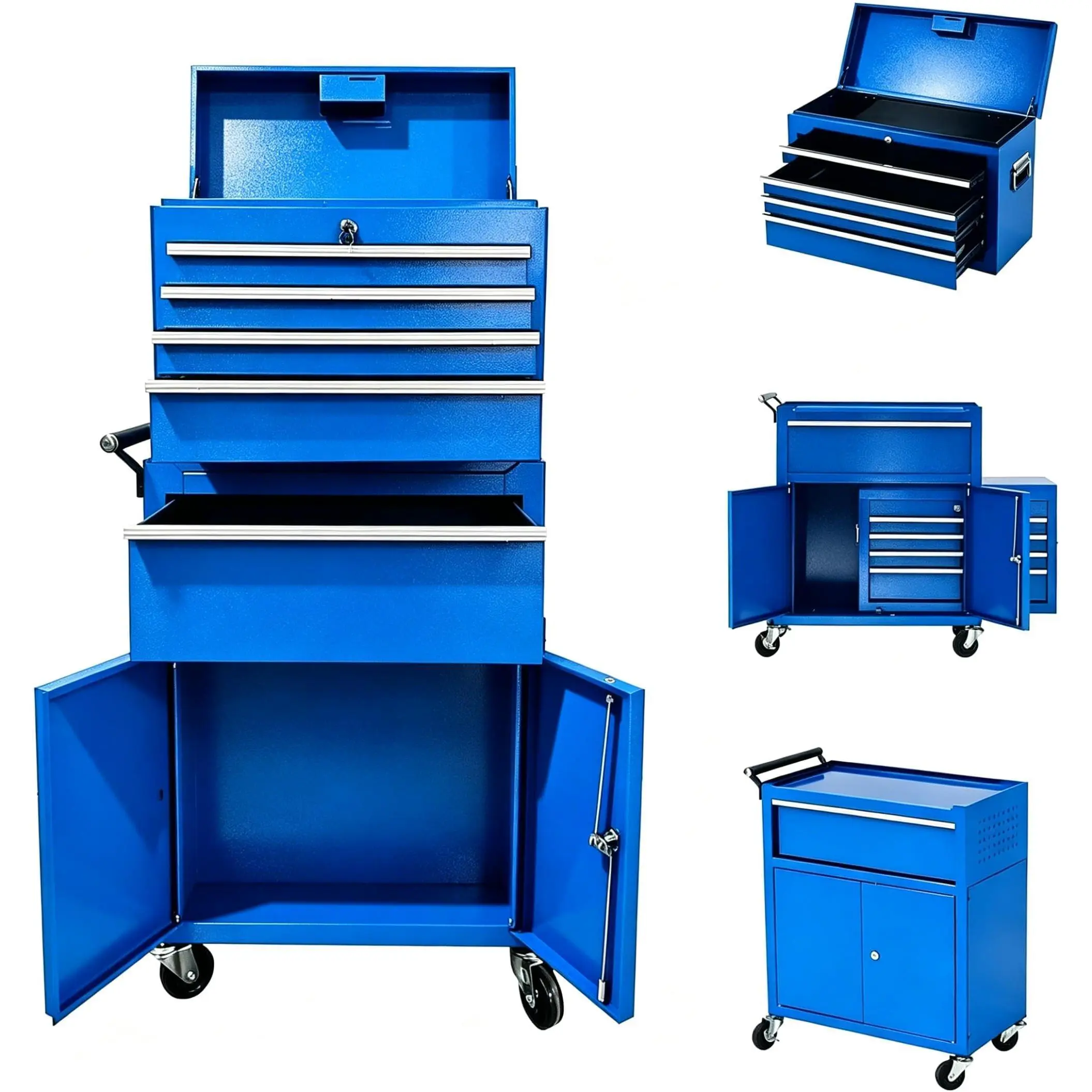Gaomon Heavy Duty Rolling Tool Chest - Detachable Top Toolbox, Drawers, Rust-Resistant Steel Tool Storage Container, Mobile Cart with Rolling Wheels, Garage Storage Organizer for Professional Shops, Workshops