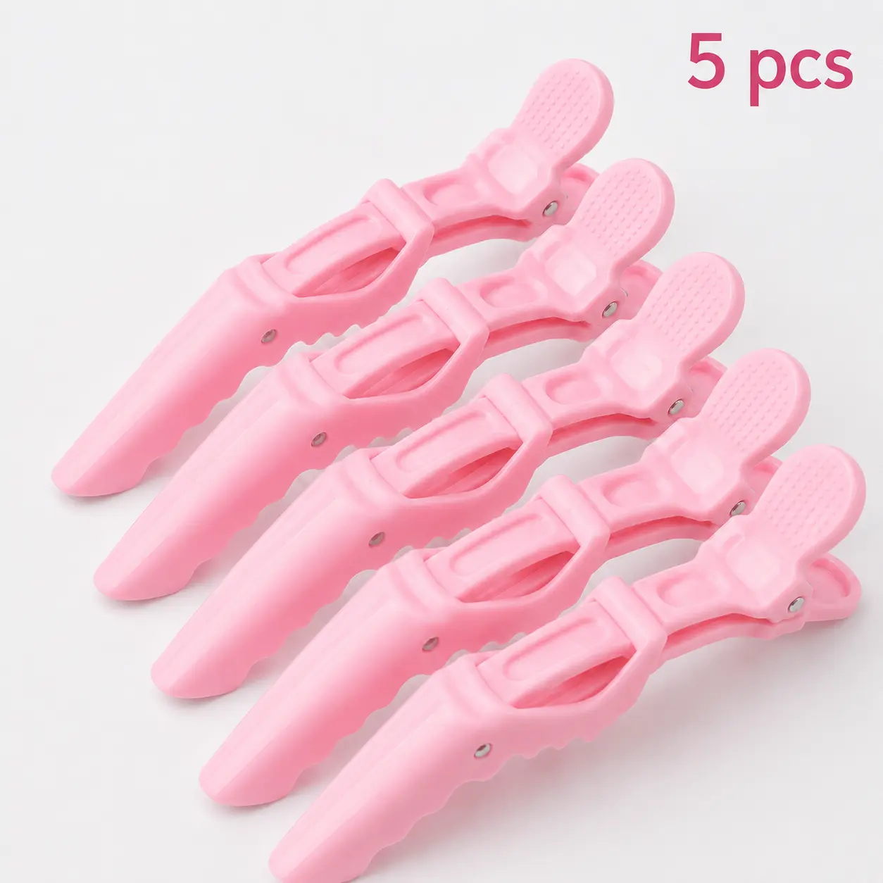 5 Pack Professional Alligator Hair Clips, Plastic Salon Hair Styling Clips for Sectioning, Blow Drying, Hair Cutting, Makeup & Daily Hair Care