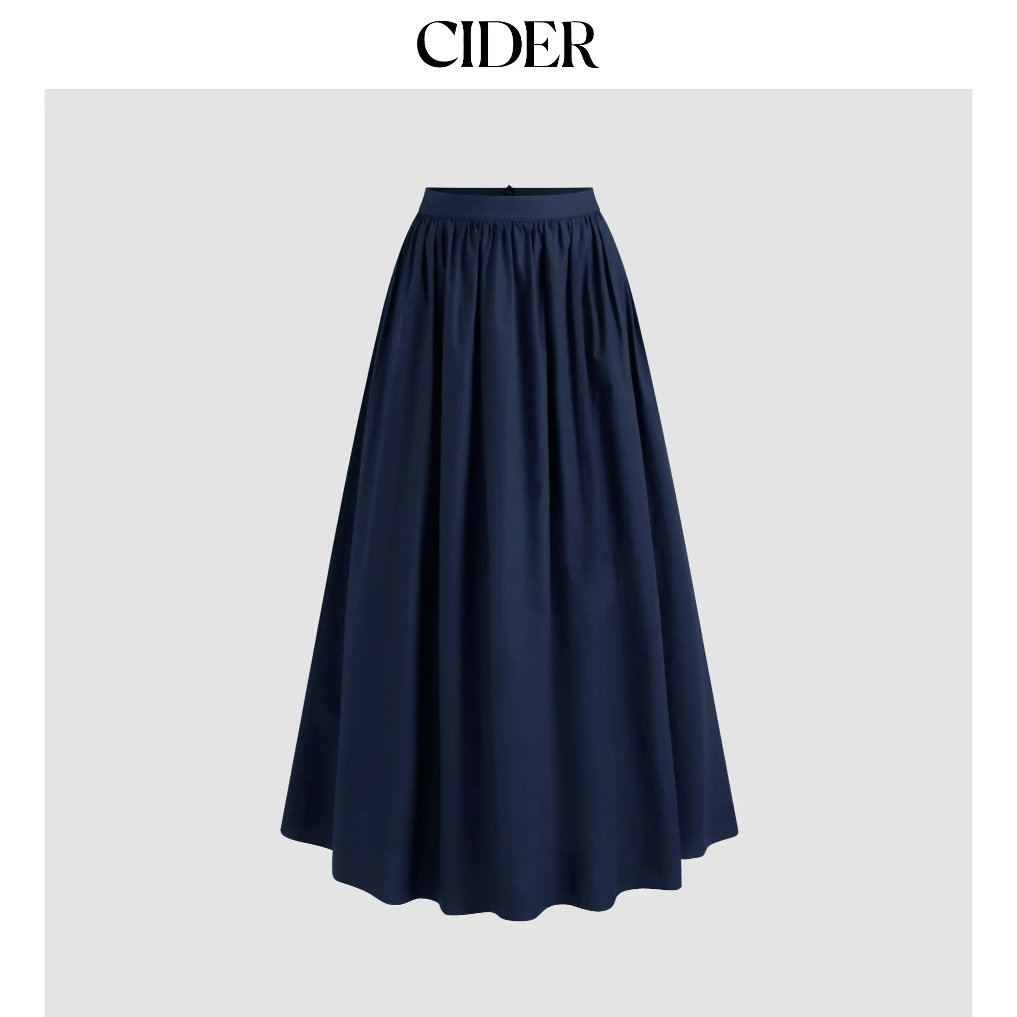 Cider Mid Rise Solid Ruffle Maxi Skirt