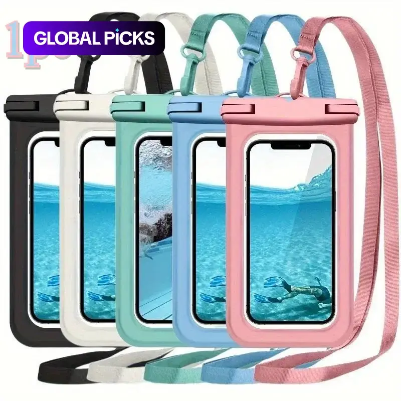Waterproof Phone Bag, 1 Count Universal Large Capacity Transparent Phone Case with Lanyard, Swimming Phone Bag, Phone Accessories for Swimming, Beach, Pool, Phone Accessories, Cover, Smartphone