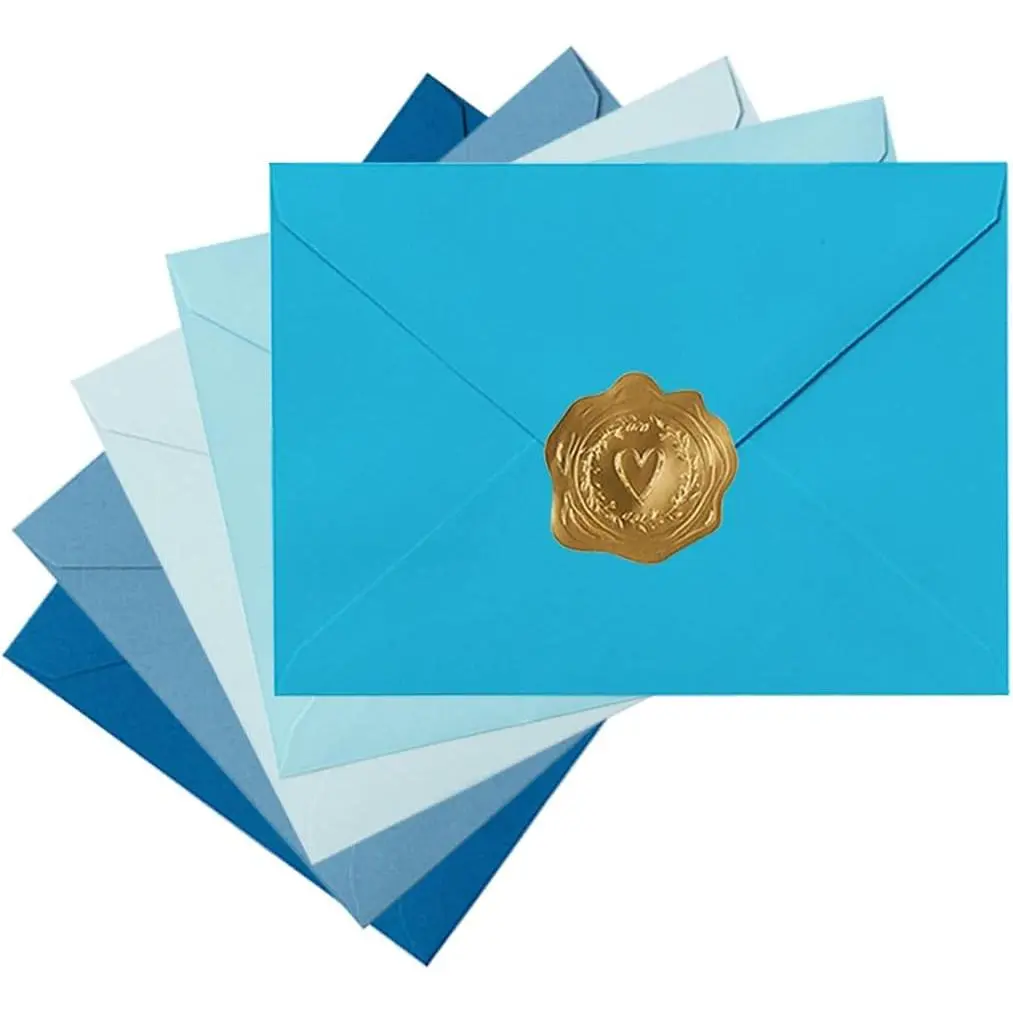 50 Pack Colored A6 Invitation Envelopes 4x6 , 6 1/2 x 4 3/4 in