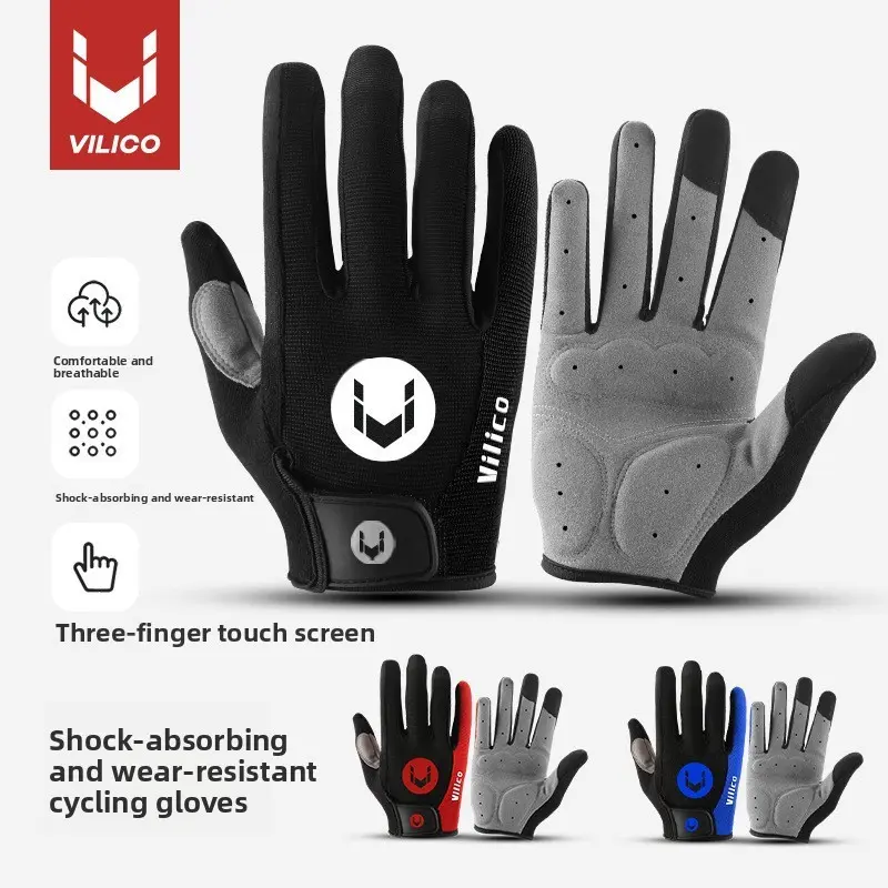 Men’s Summer Touch Screen Cycling Gloves Shock Absorbing UV Protection Breathable MTB Road Bike Anti-Sweat Wear Resistant Bicycle Gear
