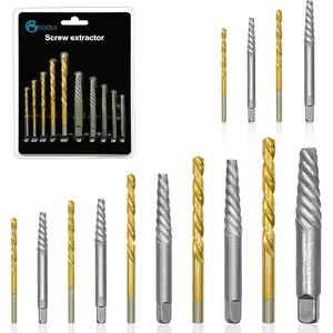 14Pcs Screw Extractor Set, Left Hand Bit and Bolt Extractor Kit Easy to Remove Stripped Broken Damaged Screw Bolt and Nut Out, Reverse Bit Extractor Set