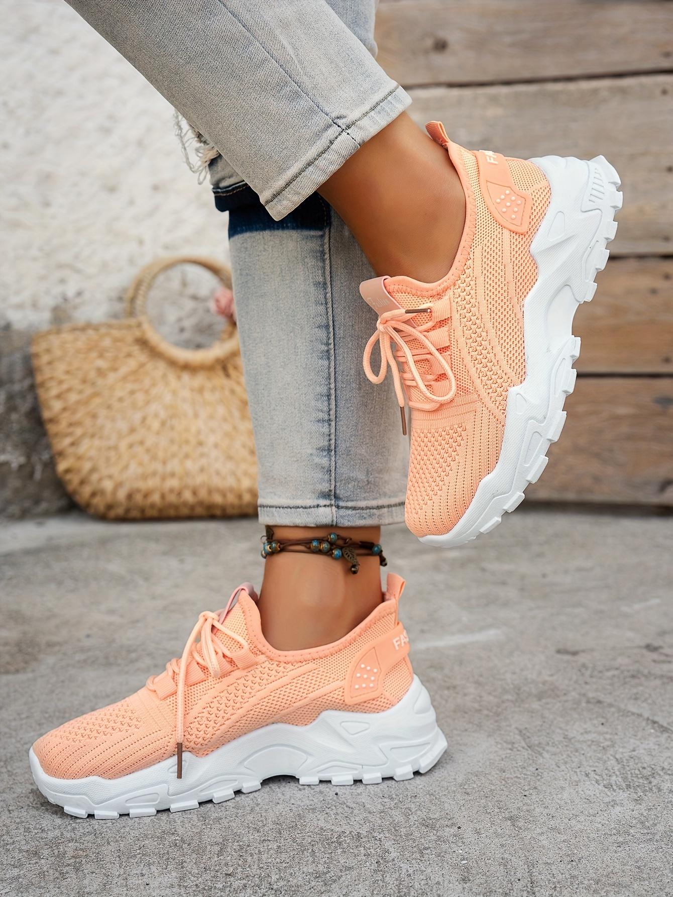 Ladies' Breathable Shoes - Stylish, Comfortable, Low-Top Tennis Shoes with Thick Soles Casual Outdoor Wear