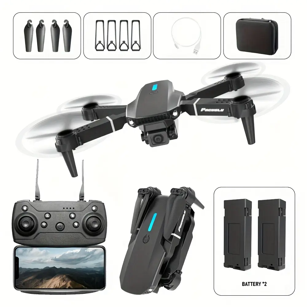 E88 Remote Control Drone - ABS Plastic Single Unit, Wear-Resistant, Crash-Proof, Easy-to-Operate, Ideal for Novices, Perfect Birthday Gift