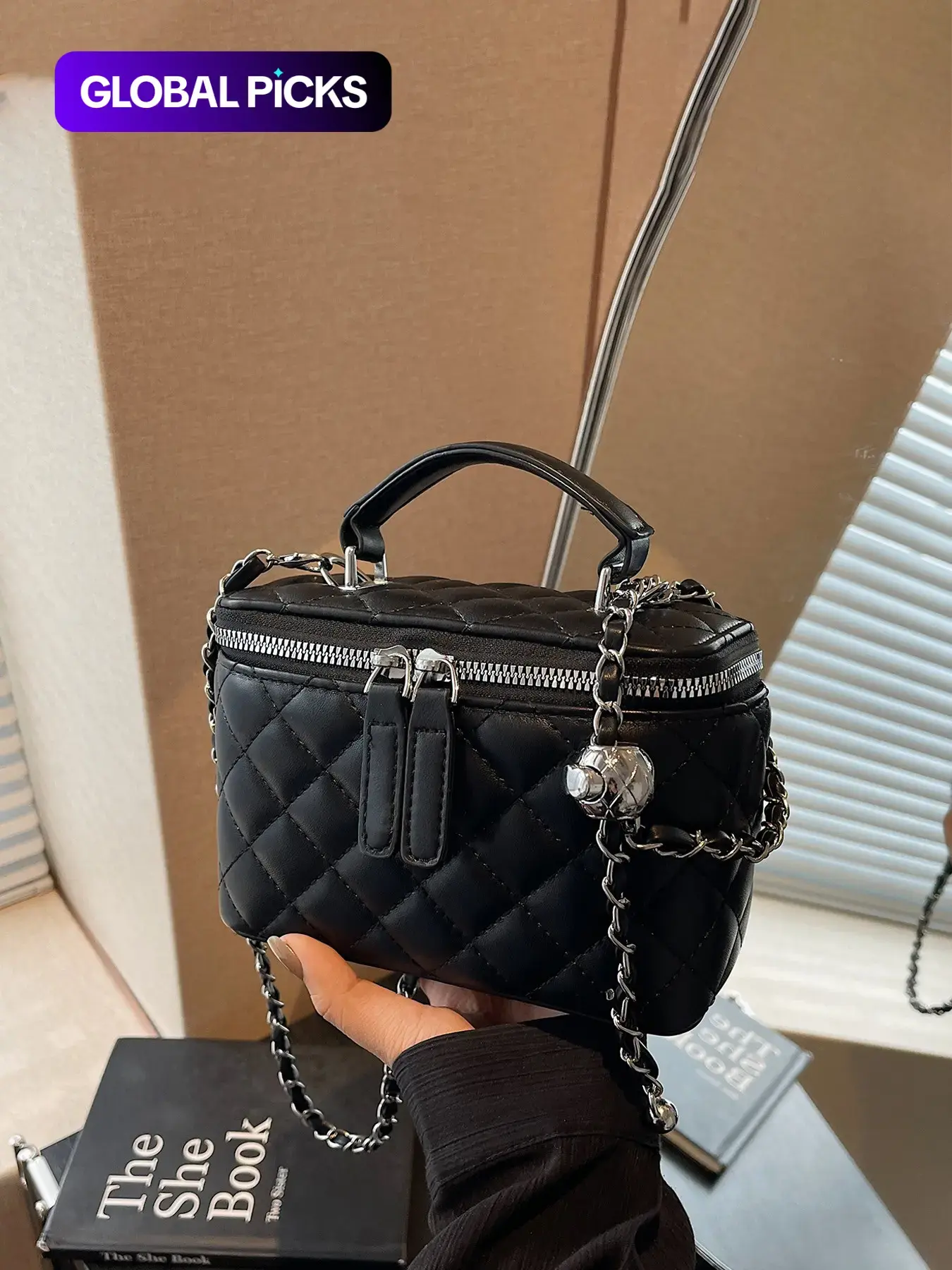 Women's Quilted Chain Crossbody Shoulder Handbag, Casual Fashion Versatile Bag for Daily Commuting and Work, Daily Commuter Bag, Fashion Crossbody Bags #GLOBAL PICKS