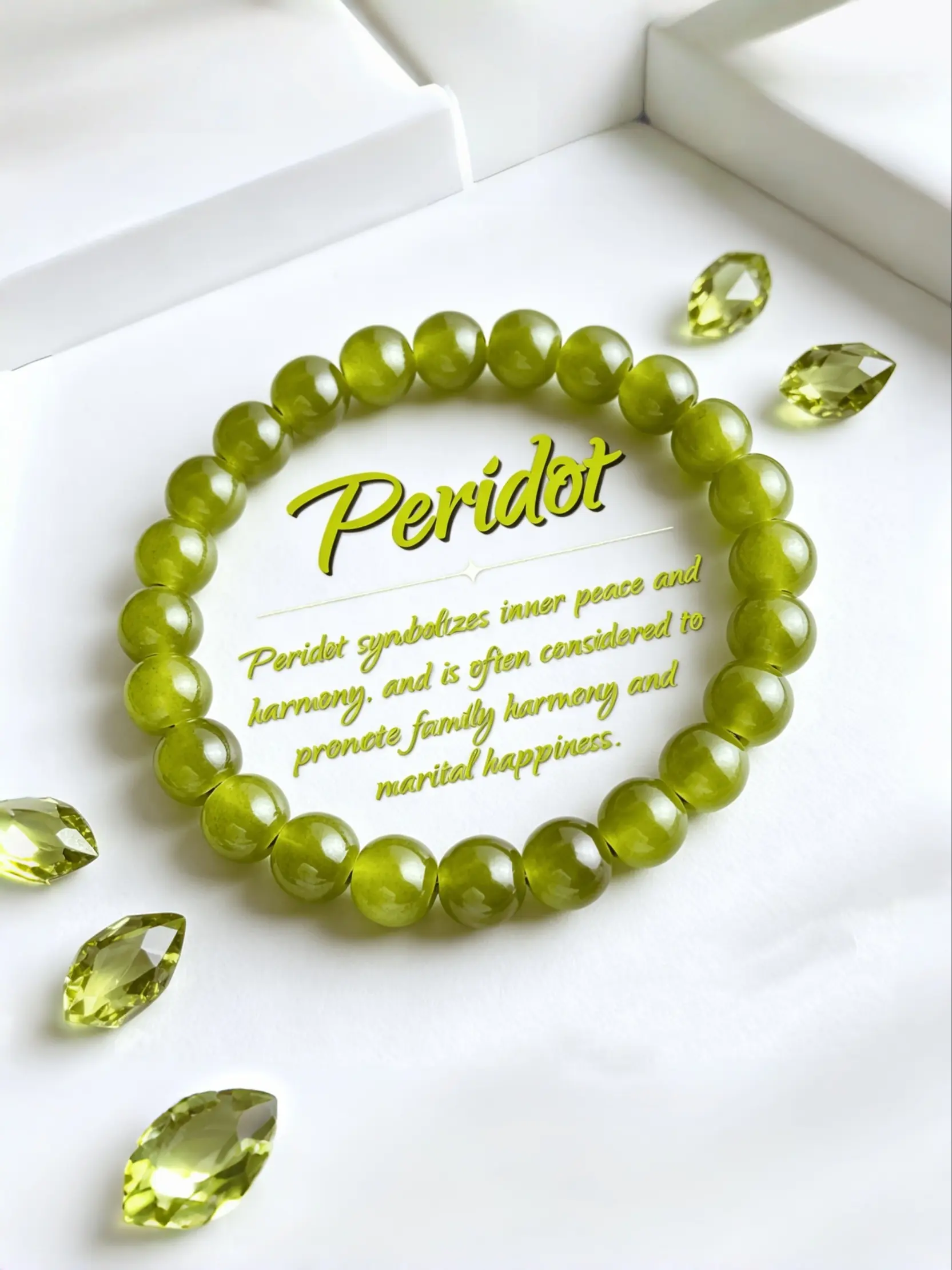 Natural Olive Peridot Beaded Bracelet, Elastic Stretch Bangle, Fashion Accessory, Ideal Couple Gift, Daily & Festival Wear