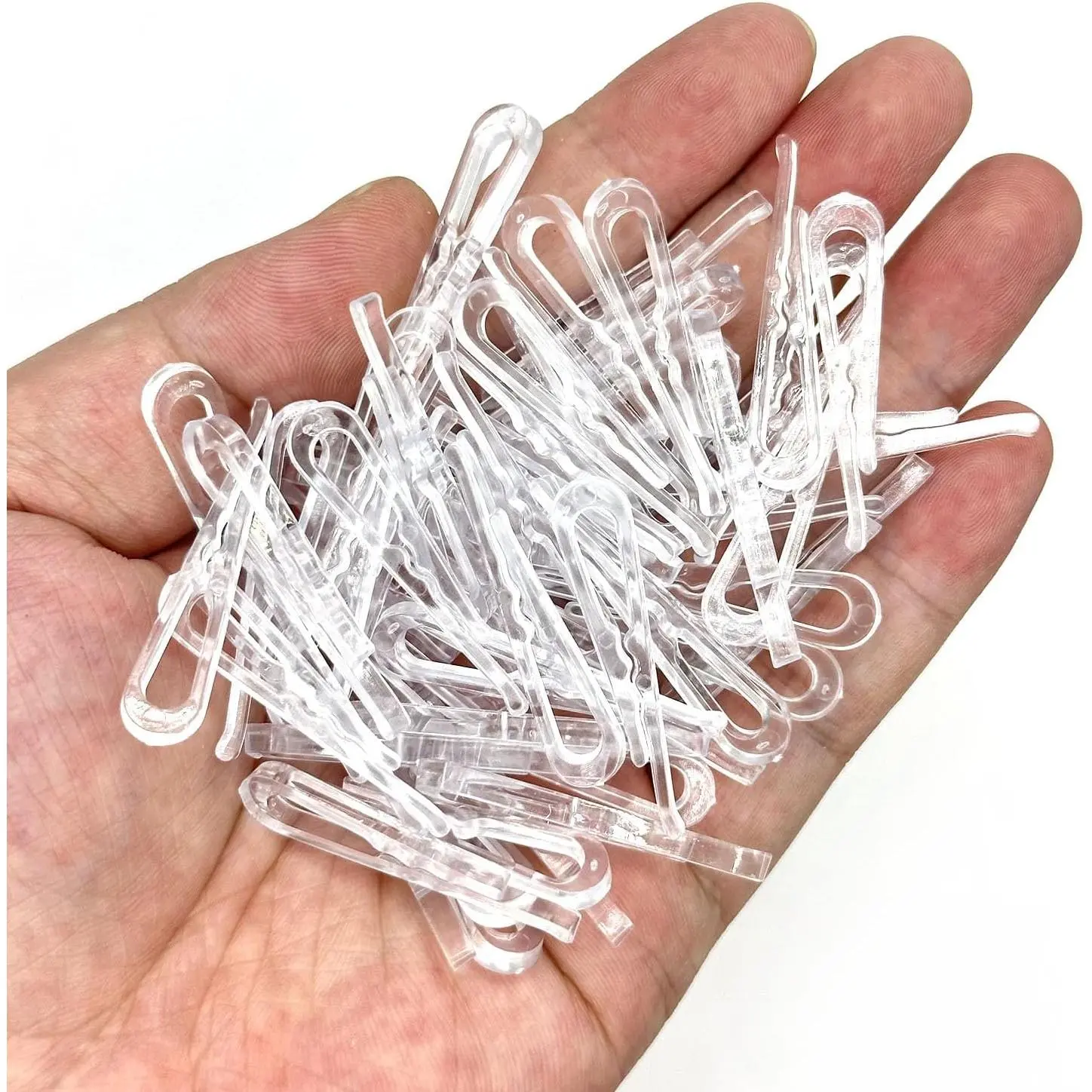 100 count Clear Plastic Clips,  Clips for Crafts,1.5 Inch Transparent Fabric Clothespins