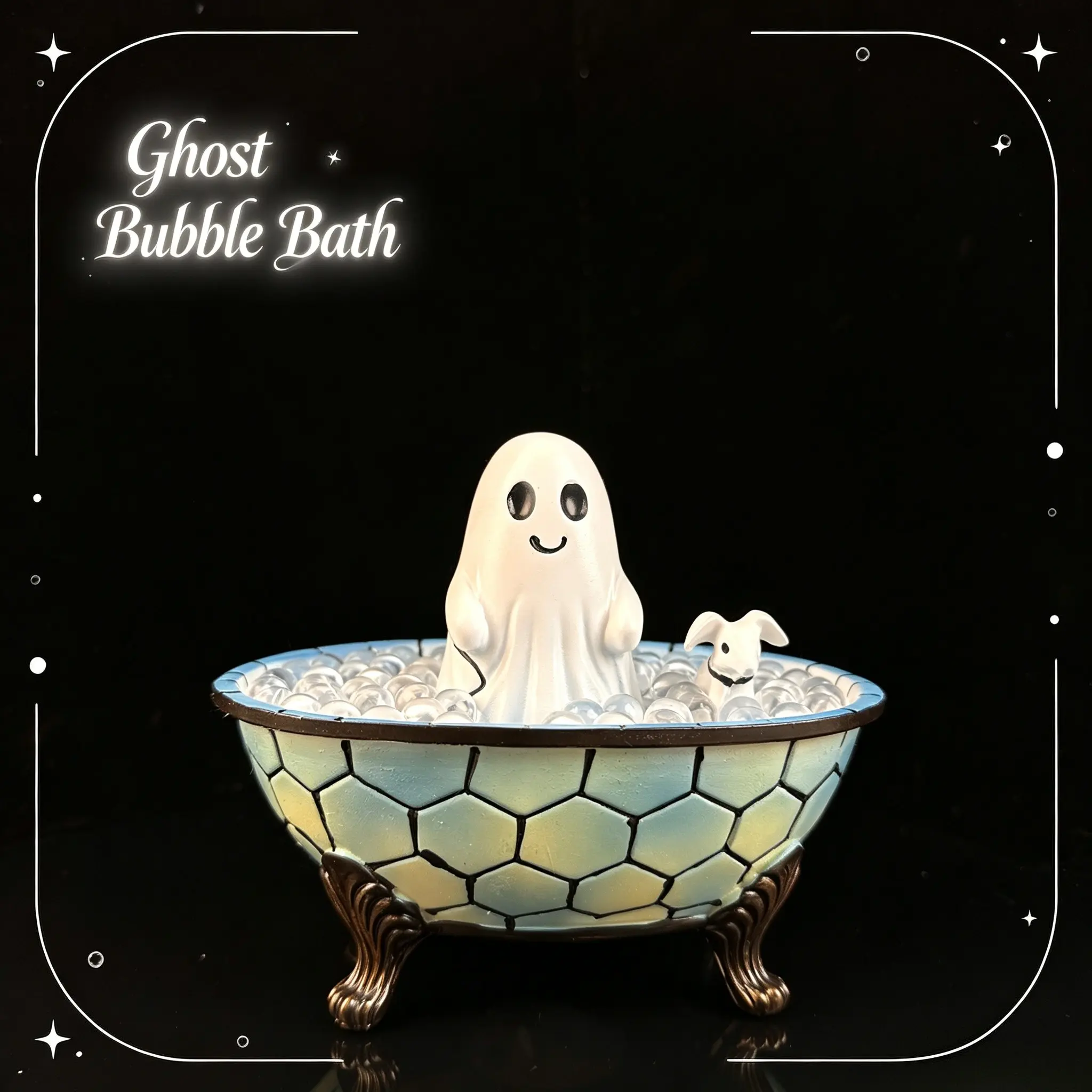 Halloween Decor,Halloween Ghost Bubble Bath Lamp,Adorable Bathtub Ghost Night Light Decorative Lights for Bedroom Bathroom Bookshelf Party Decor and Gift