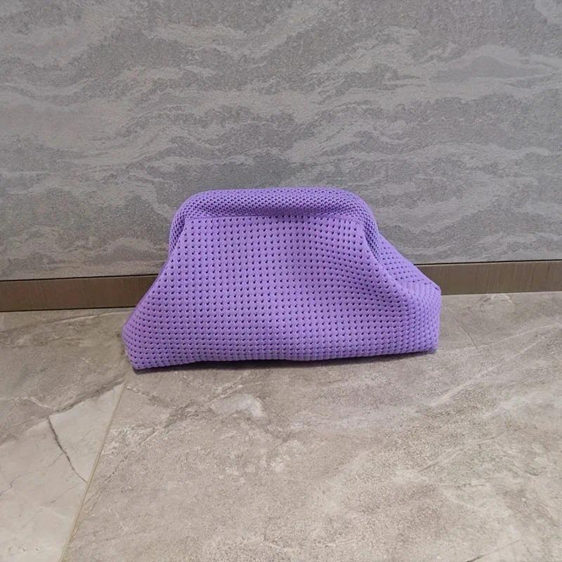 Storage Bag Polyester Summer Beach Clutch Bag Soft Elastic Small Crochet Handbag Breathable Large Capacity Purse Party Сумка