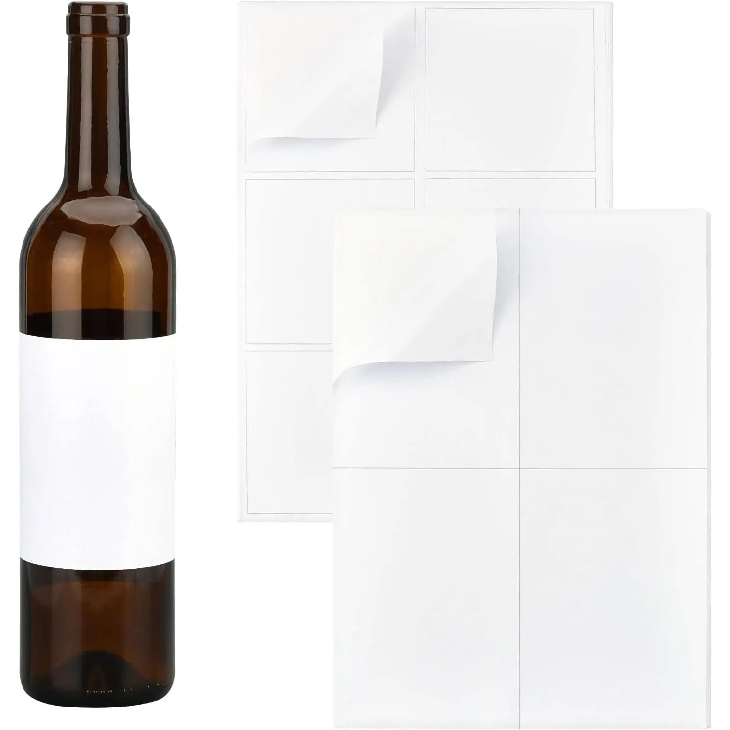 20 Sheets/100pcs Blank  Label 2 Sizes Matte White Label Sticker Adhesive  Bottle Labels Inkjet Printable Stickers for Homemade  Wedding  Party, 3.7x3.6"/5.8x4.1"