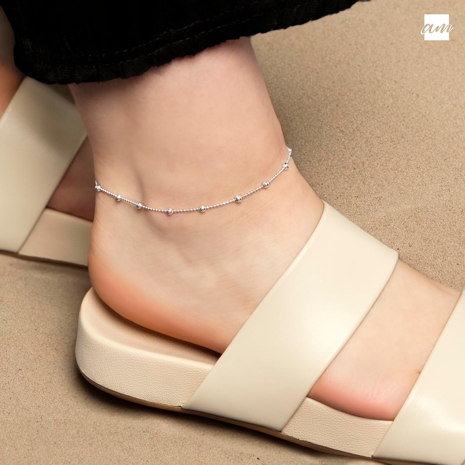 925 Fine Sterling Silver 1 mm Adjustable Anklet