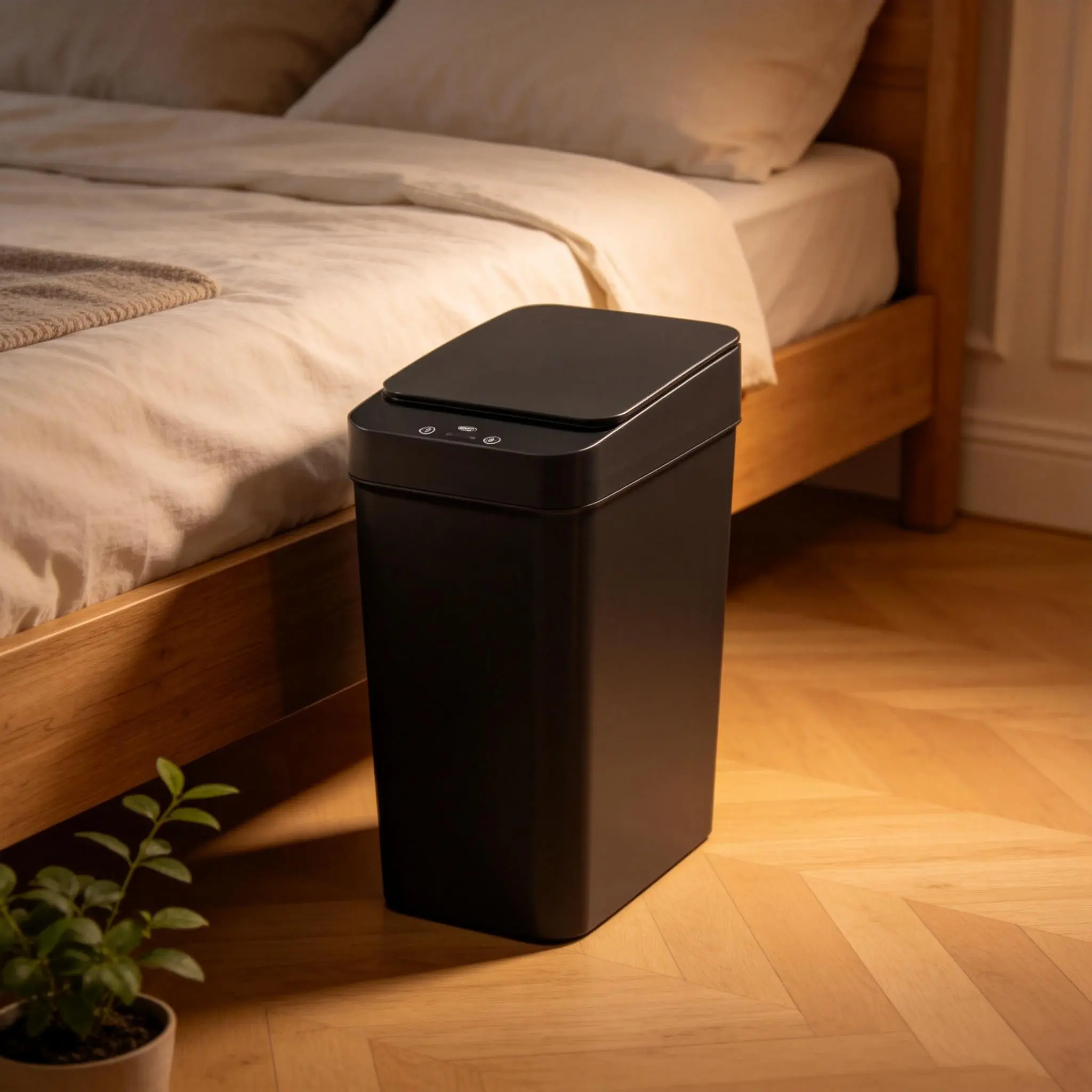 Smart Sensor Trash Can, Automatic Lid Opening, Home Use for Bathroom and Bedroom, Luxury Narrow Gap Design, Convenient and Stylish, Bathroom Trash Cans, Rectangular Sensor Bin